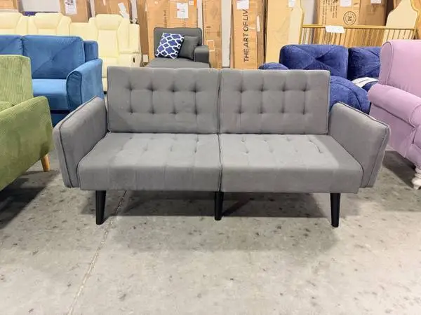 Dark Gray 71 Futon Sofa Bed Convertible Memory Foam Sofa Couch
