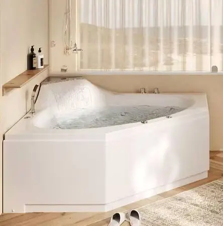 Ariel Platinum 59Acrylic Center Drain Corner Alcove Whirlpool Bathtub