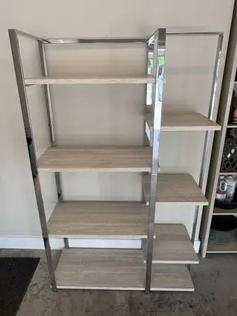 MODERN 6 FT GODEUS CHROME 7 SHELF BOOKCASE / SHELF UNIT