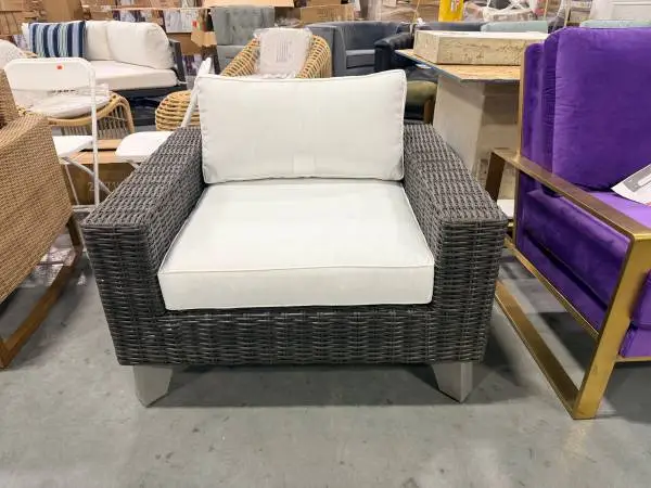 Joss & Main Swifton Dark Gray Outdoor Wicker Weave Lounge Chair