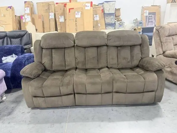 Sunset Trading Teddy Bear Reclining Sofa Couch Brown Theatre Seating