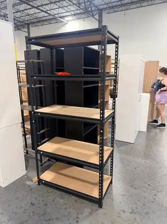 5 Tier Heavy Duty Boltless Steel Shelving Unit Garage Shelves Black