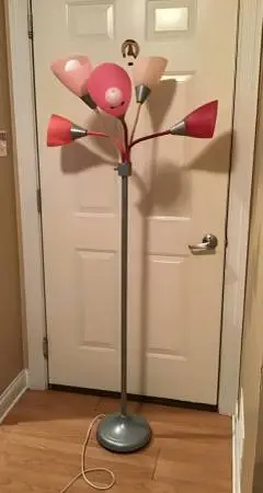 5 light standing lamp metal base