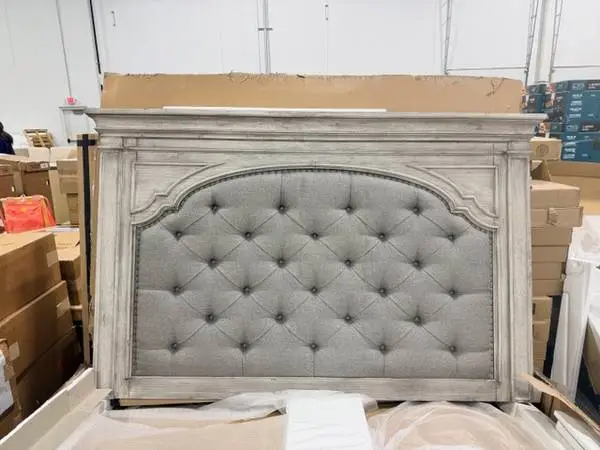 Watson Driftwood Gray King Size Upholstered Standard Headboard