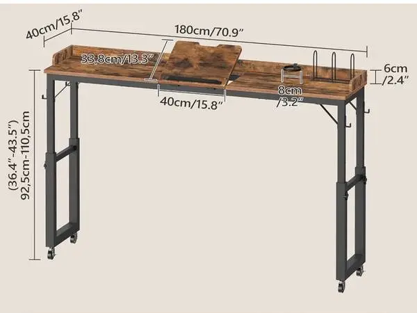 Across Bed Rolling Desk - Queen Size