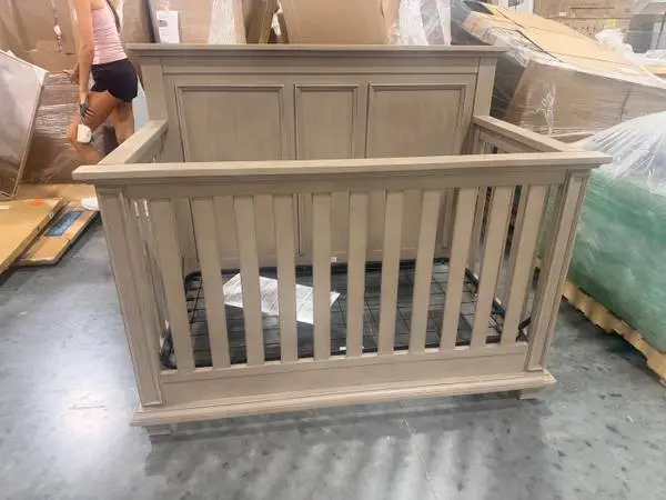 Oxford Baby Hampton 4-In-1 Convertible Baby Crib In Stone Wash