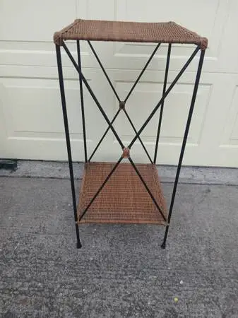 NATURAL WICKER TABLE, LAMP TABLE, PLANT TABLE OR STAND