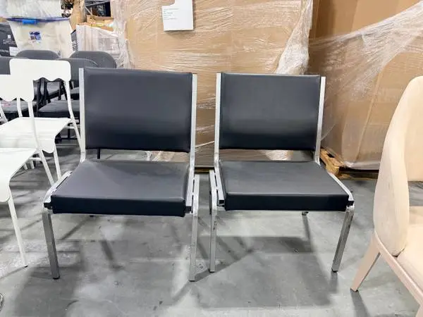 Flash Furniture 26.5W Modern Black Vinyl Accent Chair (Set Of 2)