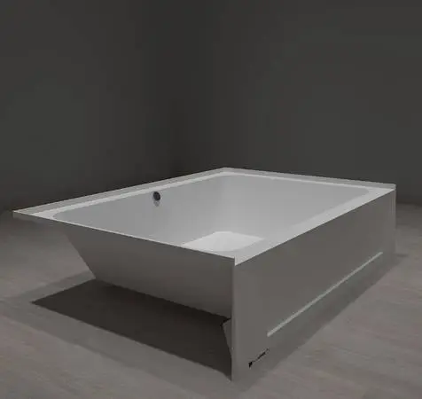 Bella Core 42x60 Center Drain Acrylic Alcove Tub With Overflow White