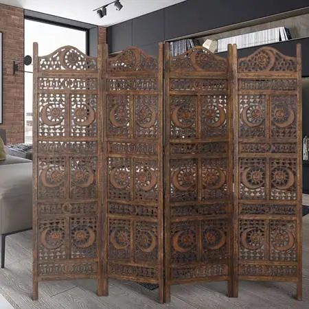 *4 Panel Mango Wood Room Divider
