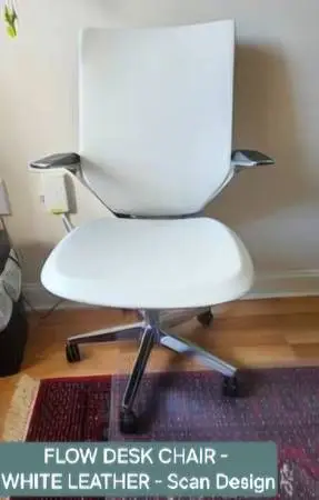 FLOW DESK CHAIR - WHITE LEATHER