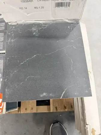 Stonegrid Black Matte 12 x 12 in. Stone Porcelain Tile Kitchen Shower