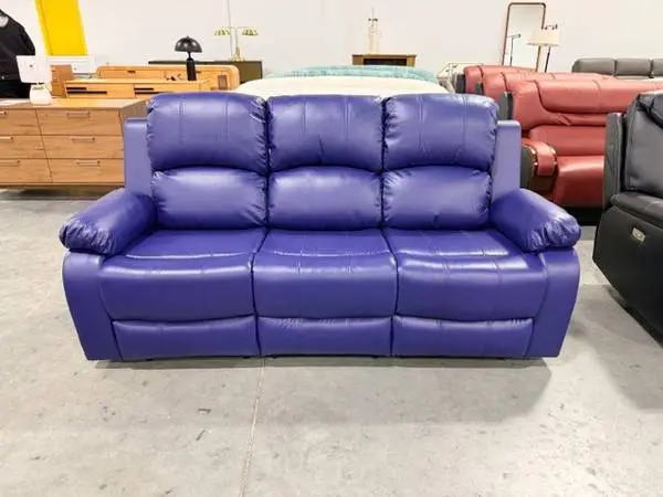 81 Premium Vegan Leather Reclining Living Room Sofa Colts Blue Couch