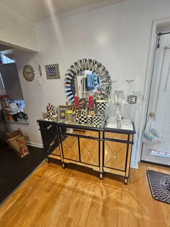 Mirrored credenza side table sideboard mirror 60 inch