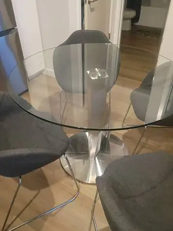 Scandinavian design glass table artist series