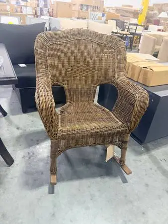 Caravan Brown Camelback Resin Wicker Rocker Rocking Chair Brand New