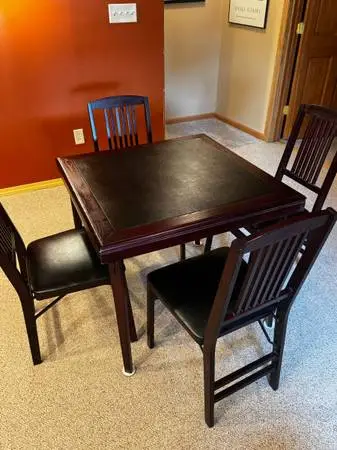 Folding Table set 4 chairs padded