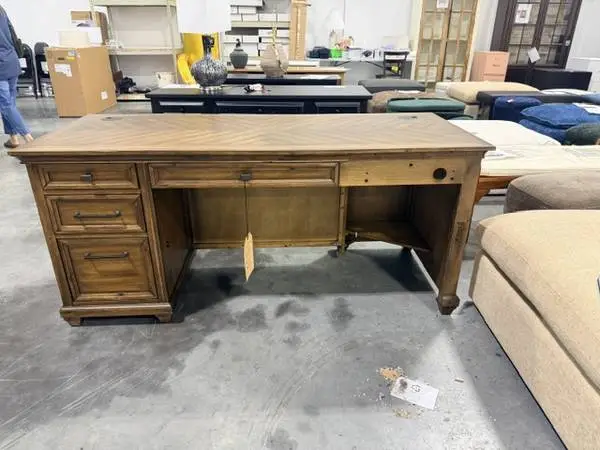 Martin Furniture Wood Executive Office Corner Desk Writing Table Brown