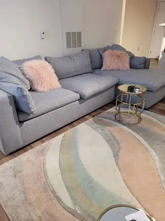 8West Elm L shaped sofa.