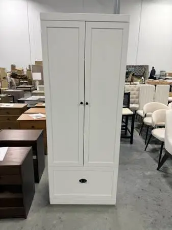 Fufu&Gaga 71 White Freestanding Utility Storage Closet Cabinet