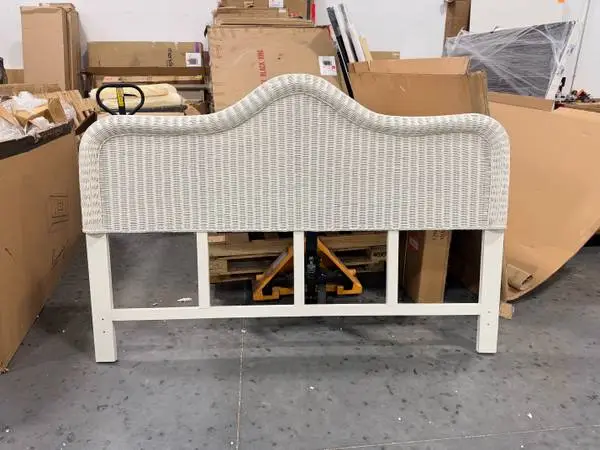 Elana King Size 78 White Wicker Headboard Brand New