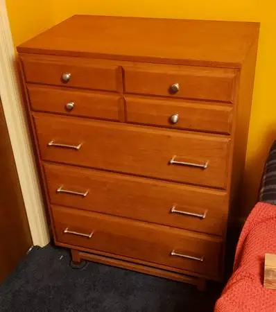 Mid century modern (MCM) maple dressers (tall and short)