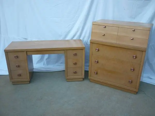 Vintage 1948 Bedroom Set - Desk & Dresser