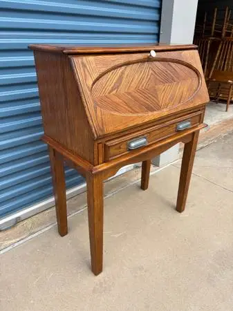 Beautiful Flawless Dark Oak Finished Secretary Desk