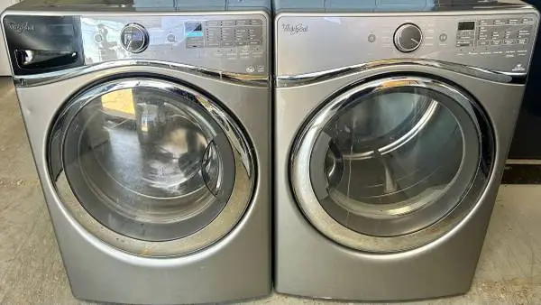 Whirlpool Silver Front Load Washer and Dryer Set