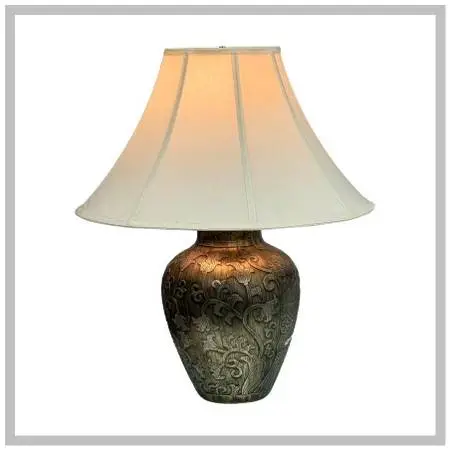 Gilded Botanical Relief Table Lamp