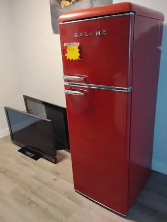 Awesome red refrigerator warranty delivery