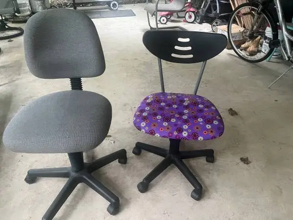 2 CHAIRS, adult and smaller person. $25 /pair or $20 ea