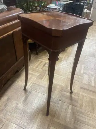 Vintage small side table solid wood Heckman