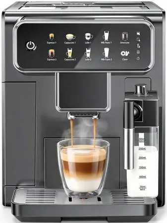☆ Automatic Espresso Machine with Grinder and Milk Frother - Super Exp