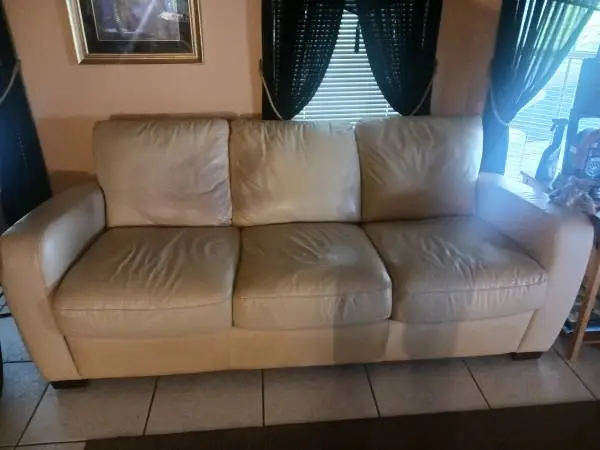 Natuzzi Leather sofa queen sleeper
