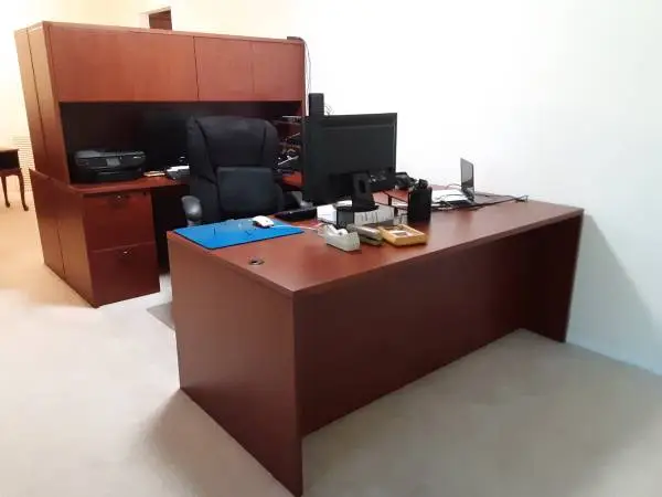 CHERRYMAN Desk, 2 Credenzas & Bookcase High Quality Commercial