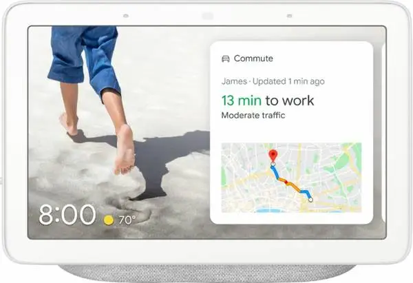 Google 7 Touchscreen Nest Hub w/ Built-In Google Assistant Chalk NEW