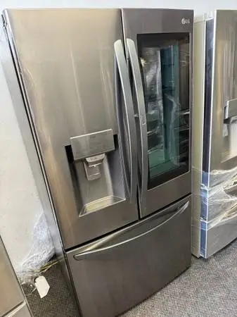 Black stainless steel refrigerator and bottom freezer