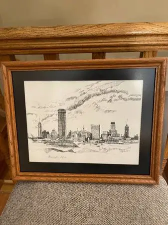PICTURE OF THE MINNEAPOLIS SkYLINE DONE in 1972 by PAT DOOLITTLE