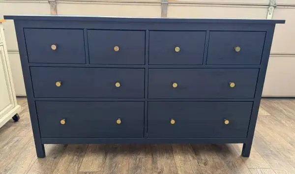 8 Drawer Dresser Solid Wood IKEA Hemnes Blue Gold