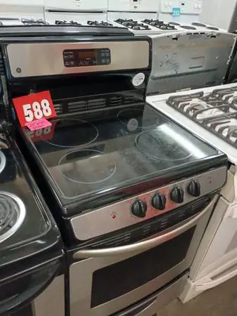LIKE NEW! GE electric 24 stainless steel stove GLASS TOP for sale!!