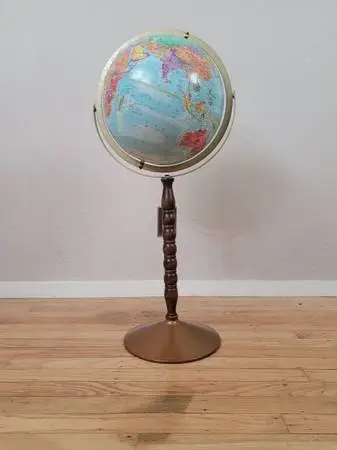 Vintage 80s Replogle World Nations Earth Globe Map Mid Century Modern