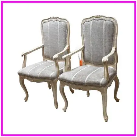 Jacara’s French Provincial Louis Xv Style Upholstered Armchairs, Pai