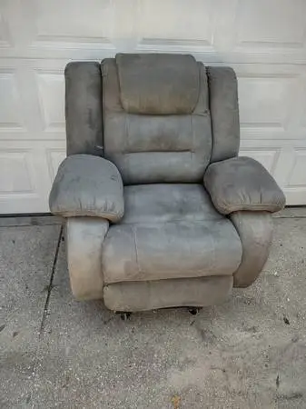 Recliner / Rocker - gray microsuede