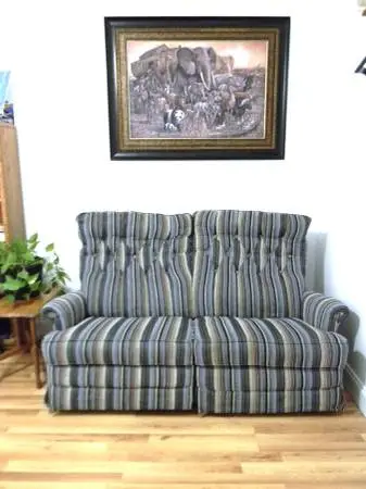 VINTAGE ROCKING RECLINING LOVESEAT Ex Condition