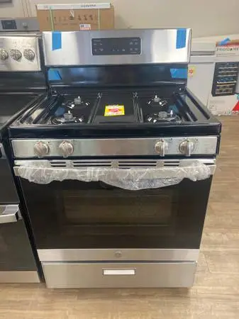 GE Stainless Steel 4 burner Gas Range Full Mfg Wty