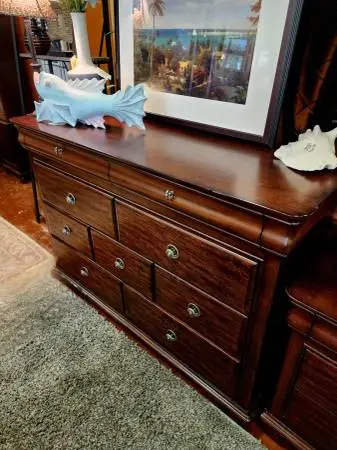 Ashley Dark Brown Dresser-54W x 18D x 38H-NOW