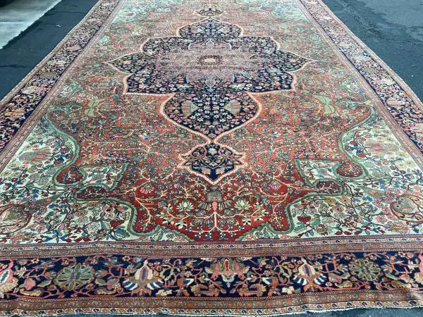 Antique palace size rug Farahan 12x19 circa over 💯 years old