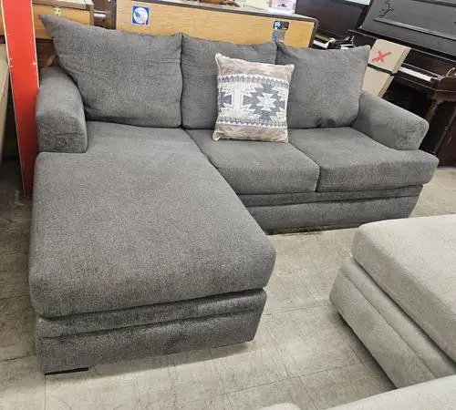 Modern Charcoal Chaise Sectional Sofa - FREE DELIVERY
