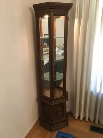 Lighted curio cabinet